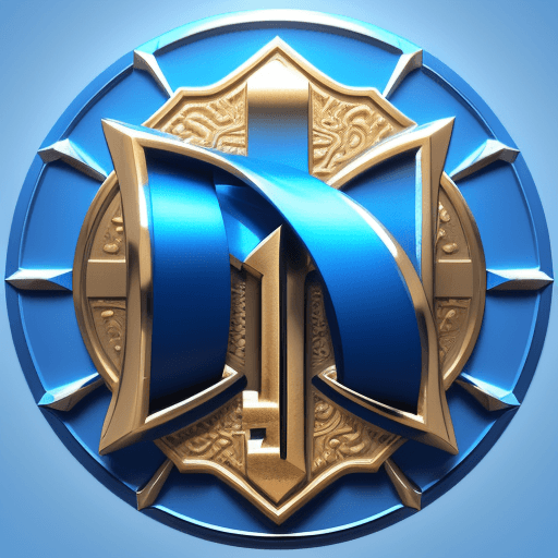 AI generated: 3D round logo, thick, embossed, blue, shiny, very elegant and graceful. The logo contains an image o...