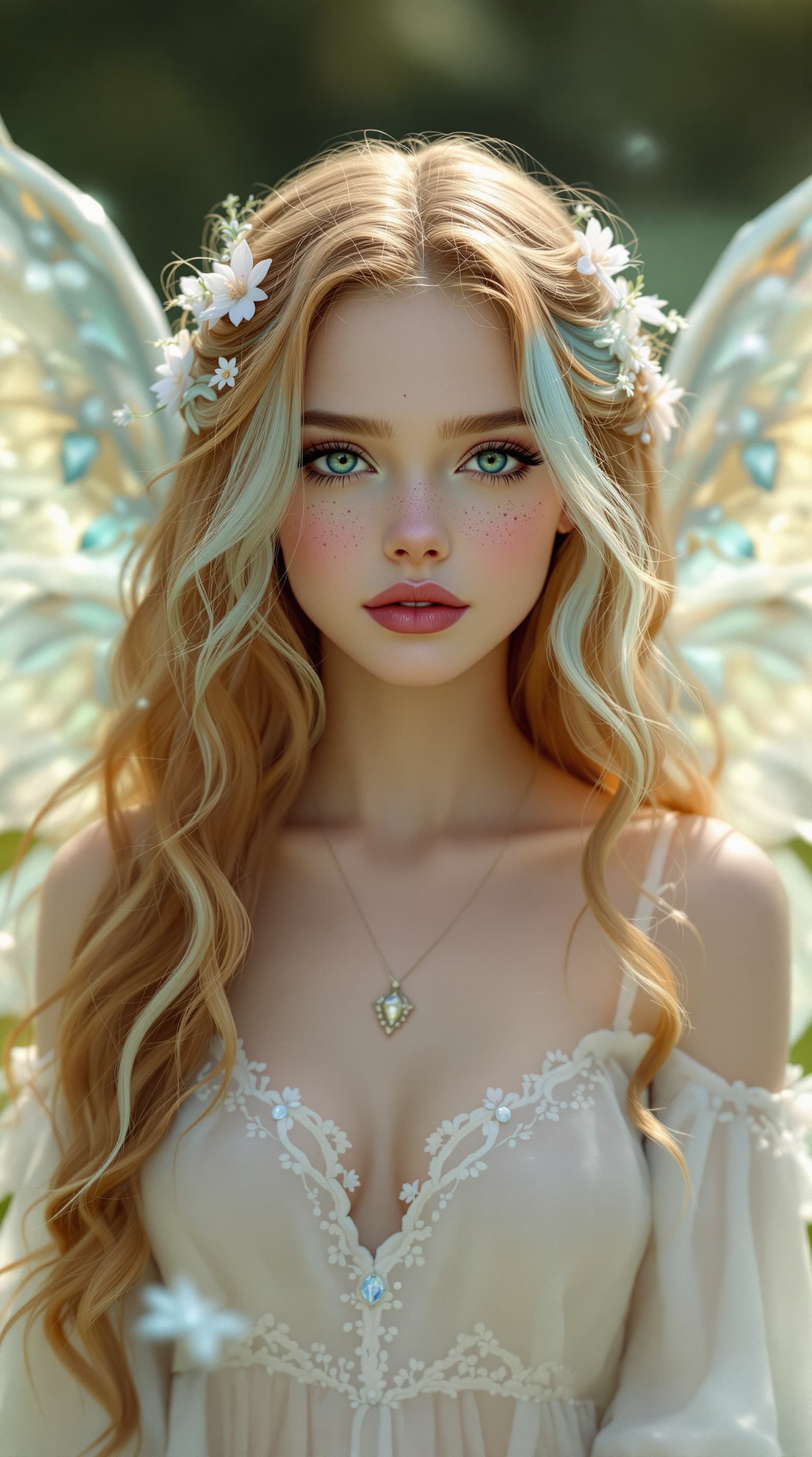 AI generated: A professional hyper-realistic portrayal of Elle Fanning embodying the ethereal beauty of a princess...