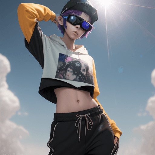 AI generated: dreamscape beautiful young Candy Candy, thin, fit, short messy hair, intrincate details, baggy pants...