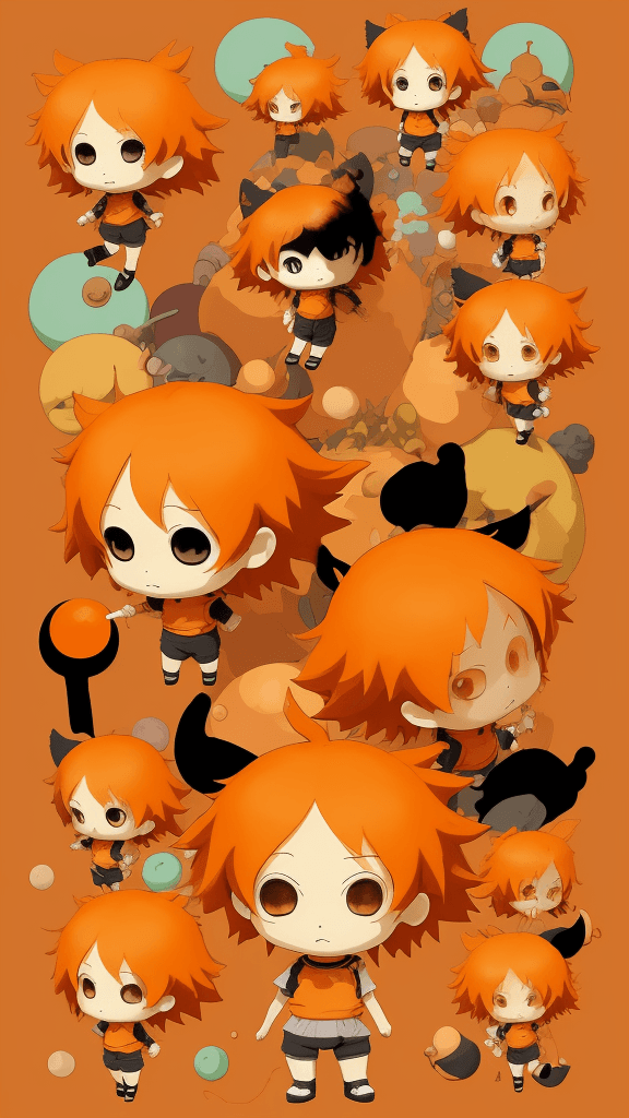 AI generated: Studio Ghibli 16k4d rfktrstyle"orange chibi In a disordered pose in a chaotic background" <lora:Vut_...