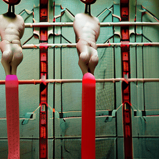 AI generated: a image of a marionette without any clothes or face, creepy
