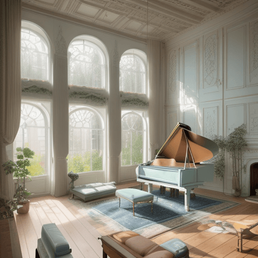 AI generated: High resolution photography interior design, dreamy sunken living room conversation pit, wooden floo...
