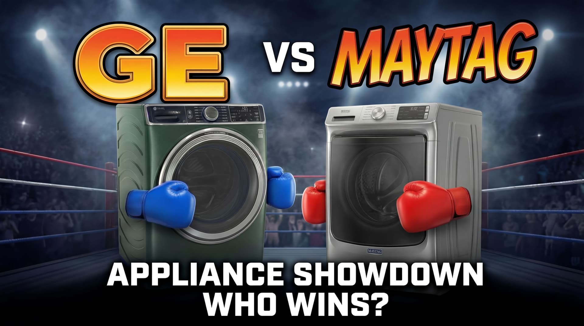 AI generated: Make the GE text be the same style as MAYTAG text. 