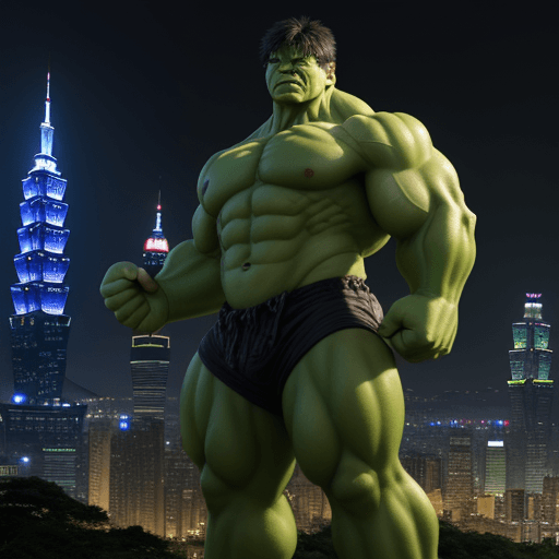 AI generated: hulk in taipei101
