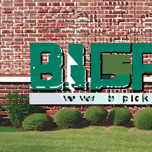 AI generated: Big Brick LLC round company logo, minimal, warm and verdant look and feel, round logo with a brick h...