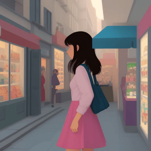 AI generated: Girl browsing animated