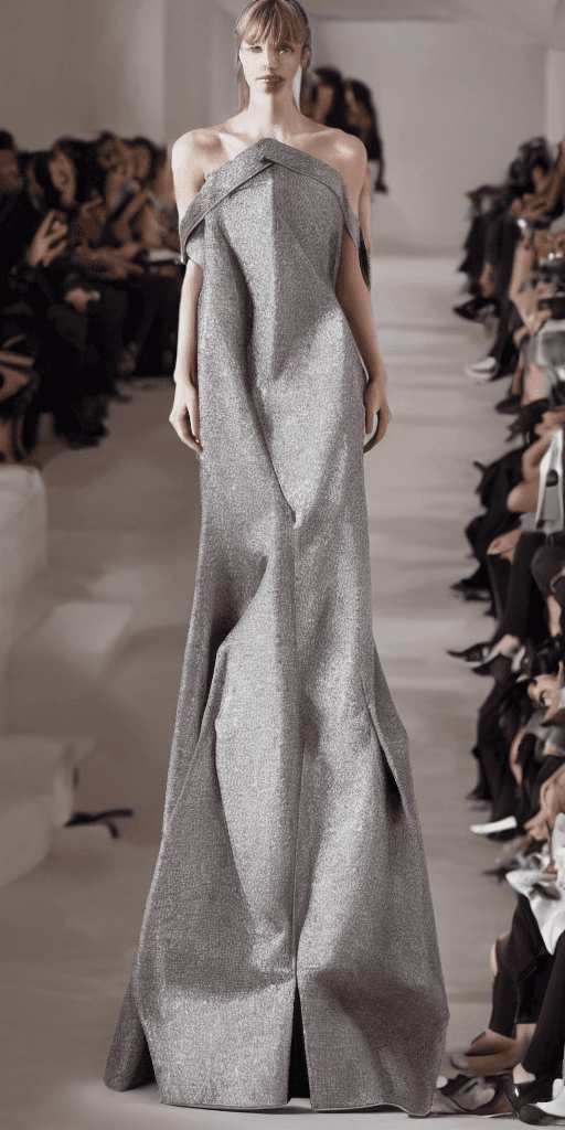 AI generated: concept fashion design of a night party elegant luxury dress design by balenciaga, laagam, loewe, ai...