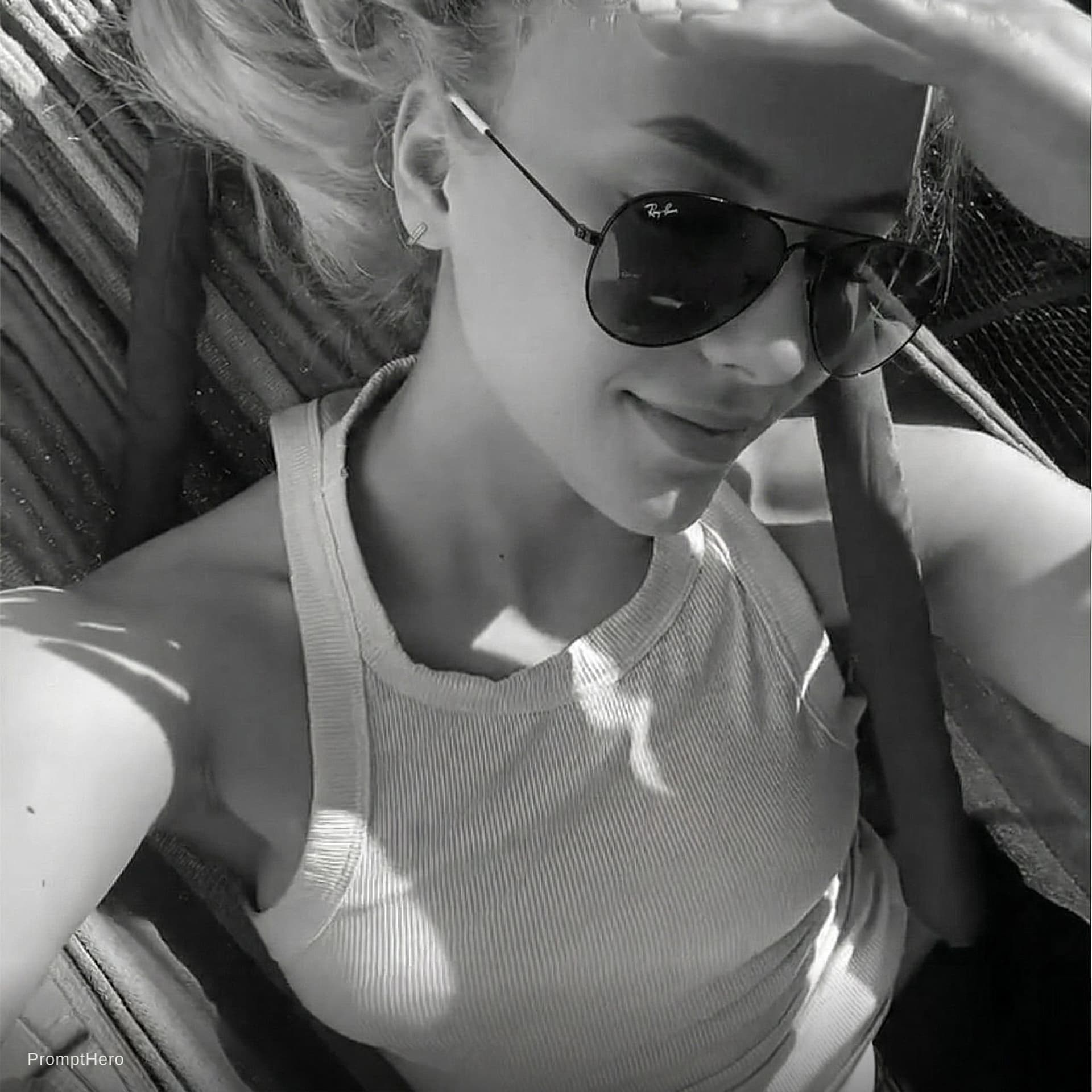 AI generated: put ray-ban aviator sunglasses in white and black

