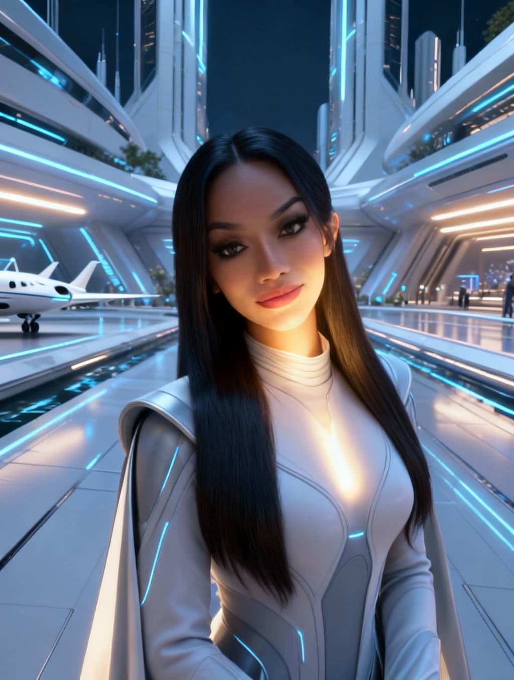 AI generated: Combine characters into an elegant photo, into a cinematic portrait, of a beautifully exotic, elegan...