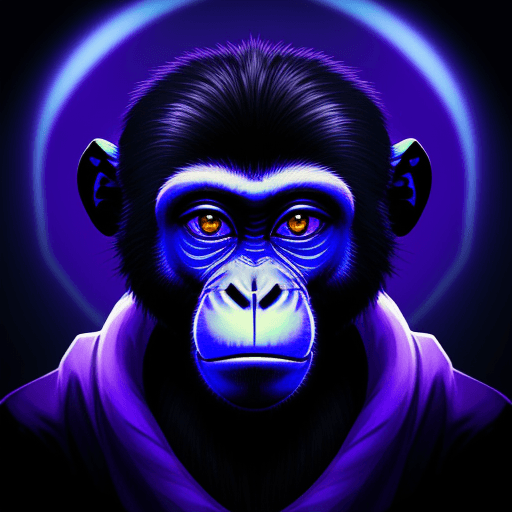 AI generated: Blacklight monkey illustration
