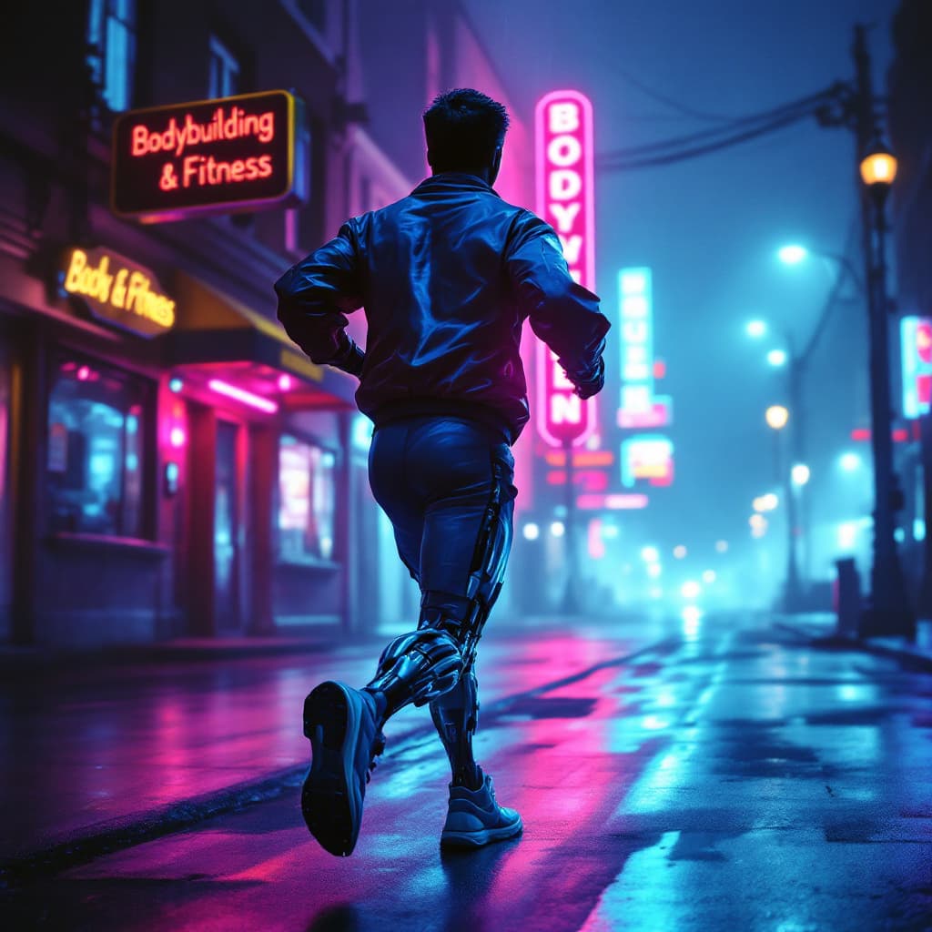 AI generated: A hyperrealistic 1980s-style cinematic scene showing the Terminator from The Terminator movie, viewe...