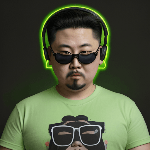 AI generated: highly detailed and hyper-realistic portrait of kim jun un, who is streaming using a small camera. h...