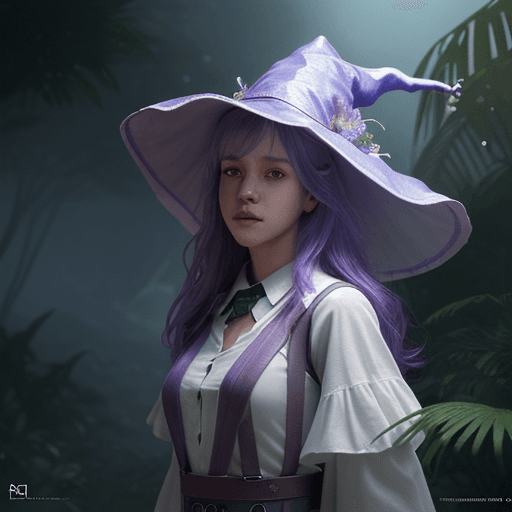 AI generated: cinematic, (realistic), intricate complexity, portrait shot, ray tracing, fantasy wizard hat, flame,...