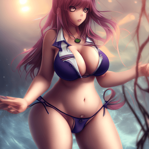 AI generated: anime girl, big boobs, bikini, curvy girl, full body, 8k, realistic, realistic light, pixiv bikini, ...