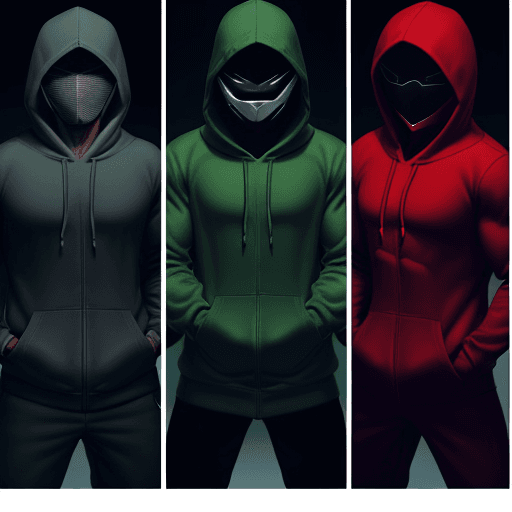 AI generated: 

Panel 3 
Five guys all multi racial, one in a red hoodie,one in a black hoodie, one in a blue hood...