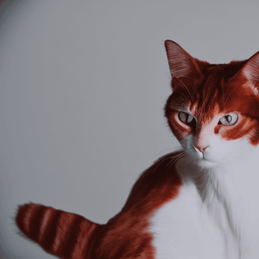 AI generated: realistic redhead cat as a cinematographer on film stage, daylight, indirect lighting, analog style