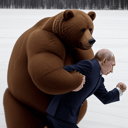 AI generated: putin punching a bear
