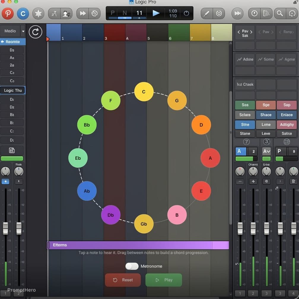 AI generated: Redesign this web app to like a Logic Pro style app.