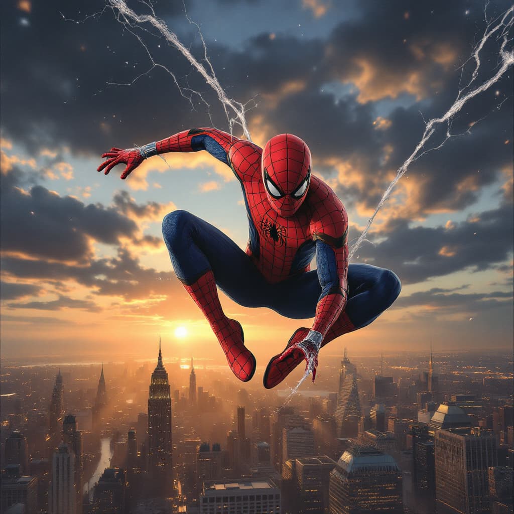 AI generated: spiderman flying
