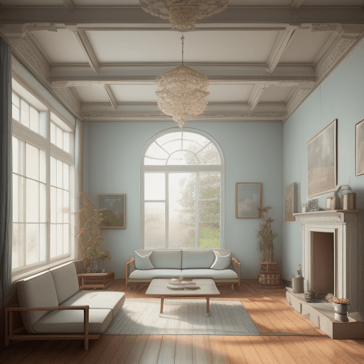 AI generated: High resolution photography interior design, dreamy sunken living room conversation pit, wooden floo...
