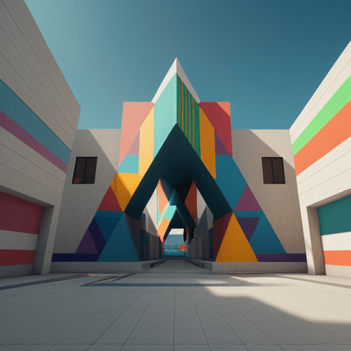 AI generated: geometric art, colorful, Octane Render wide-angle lens concept art extra detailed geometric, shapes,...