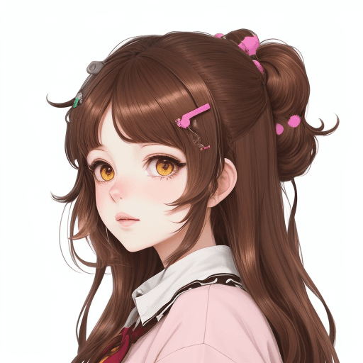 AI generated: GGAS_Kobeni, <lora:GGAS_Kobeni:0. 8>, hairclip, brown hair, illustration, masterpiece,
