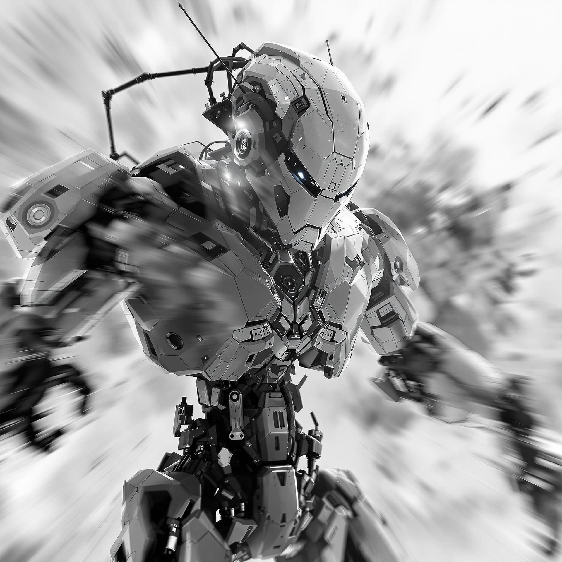 AI generated: battle of the humanoid robots, robotic war found living in my make-believe made-up imagination that ...