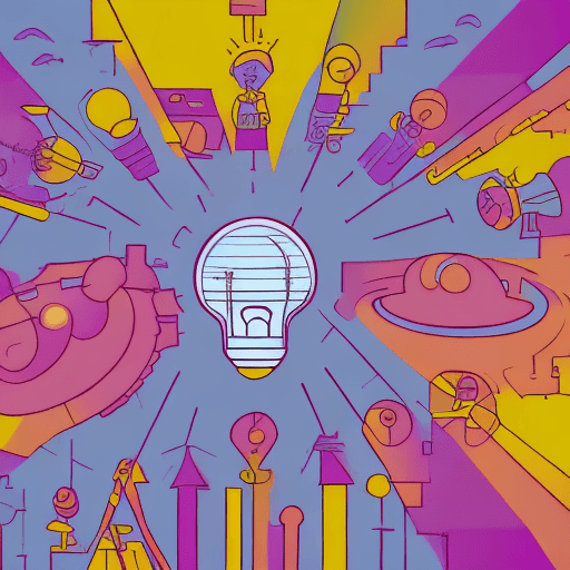 AI generated: A business communications and technology environment, vibrant colors, with people figuring out a pro...