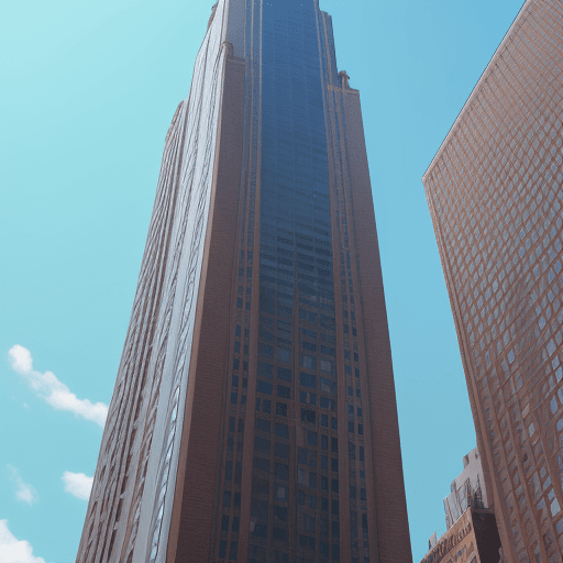 AI generated: a NYC high rise like building with name of the company Ventosys written clearly on it. Name of the c...