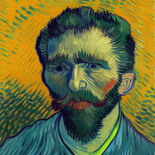 AI generated: expressionist painting of man trapped in his thoughts, van gogh style

