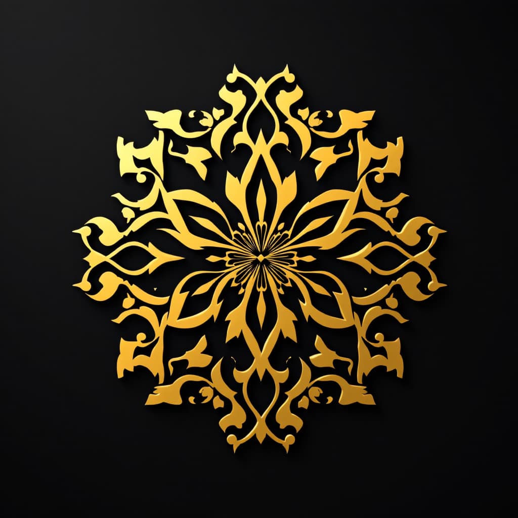 AI generated: luxury brand logo, gold colors, cutout pattern --v 6.0