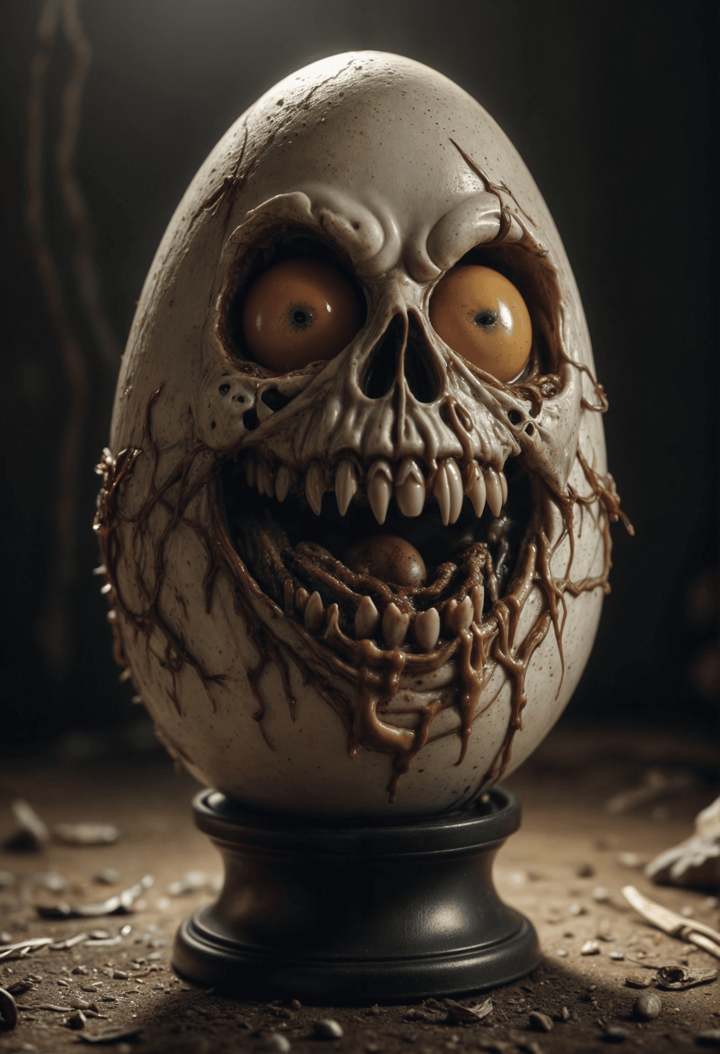 AI generated: Creepy  horror  egg
