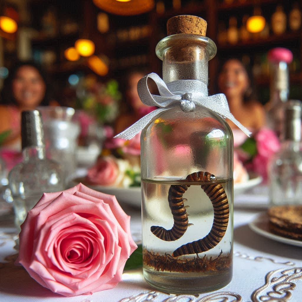 AI generated: On a bachelorette party in Mexico, the historical tradition is for the maid of honor to eat a worm s...
