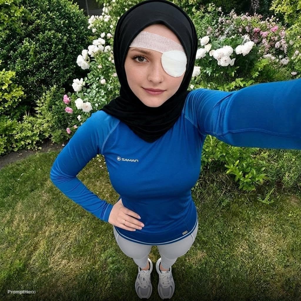 AI generated: Change pose of woman on picture 1. Lower her left arm, put her left hand to her hip. Keep other deta...