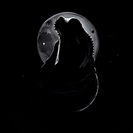 AI generated: a digital illustration of, a giant octopus wrapping its tentacles around the moon, in the darkness o...