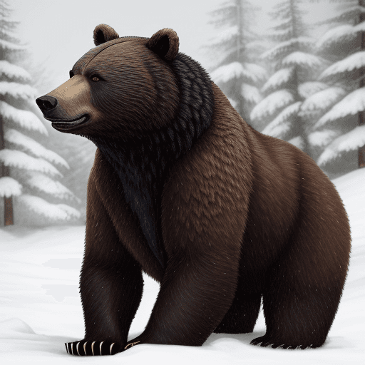 AI generated: bear wearing a wolf hide