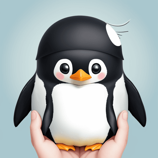 AI generated: cute anime style photo beautiful cute penguin  in his hands phone in which is open chat with discuss...