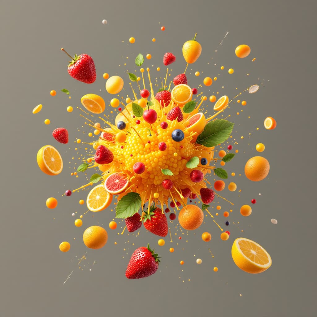AI generated: Create a 3D Explosion of fruit
