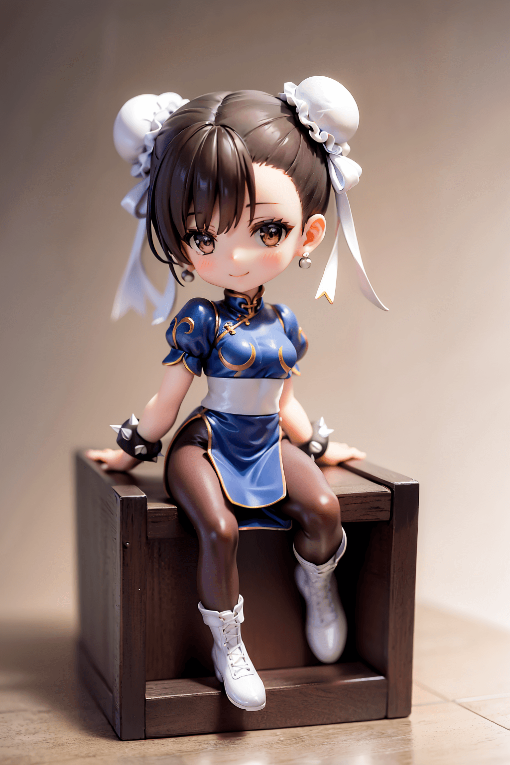 AI generated: goth girl, (full-body), in a toy box, (chibi), (smile:1)