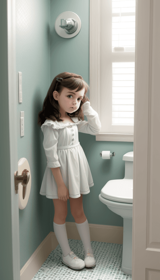 AI generated: little girl bathroom
