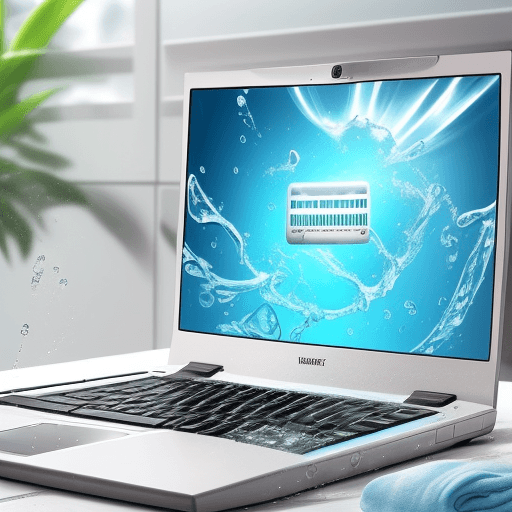 AI generated: washing your computer with water