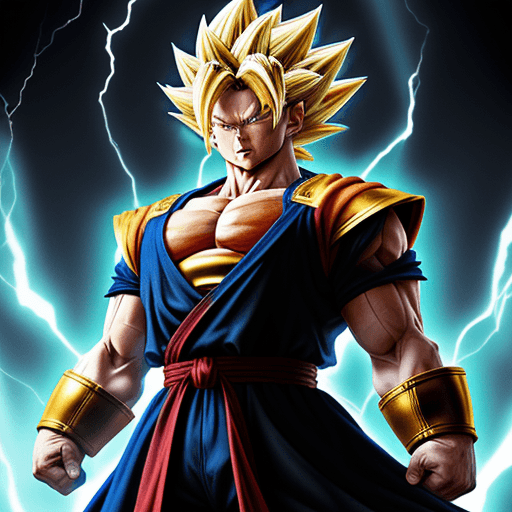 AI generated: super saiyan blue holy
