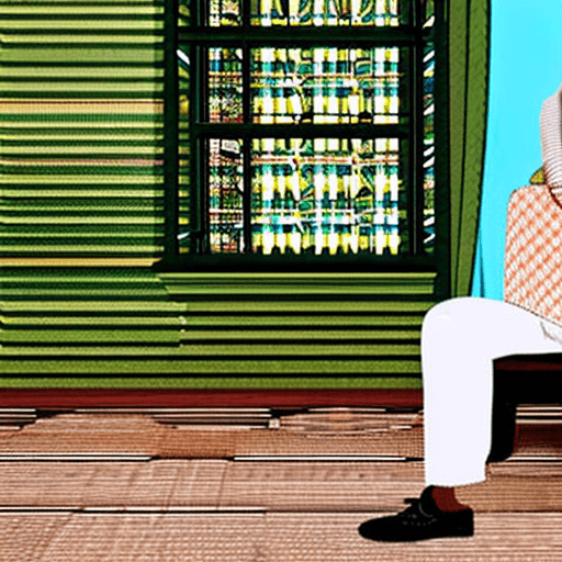 AI generated: high resolution illustration of young man sitting on sofa,pensive and doubtful gaze, brown eyes, ova...