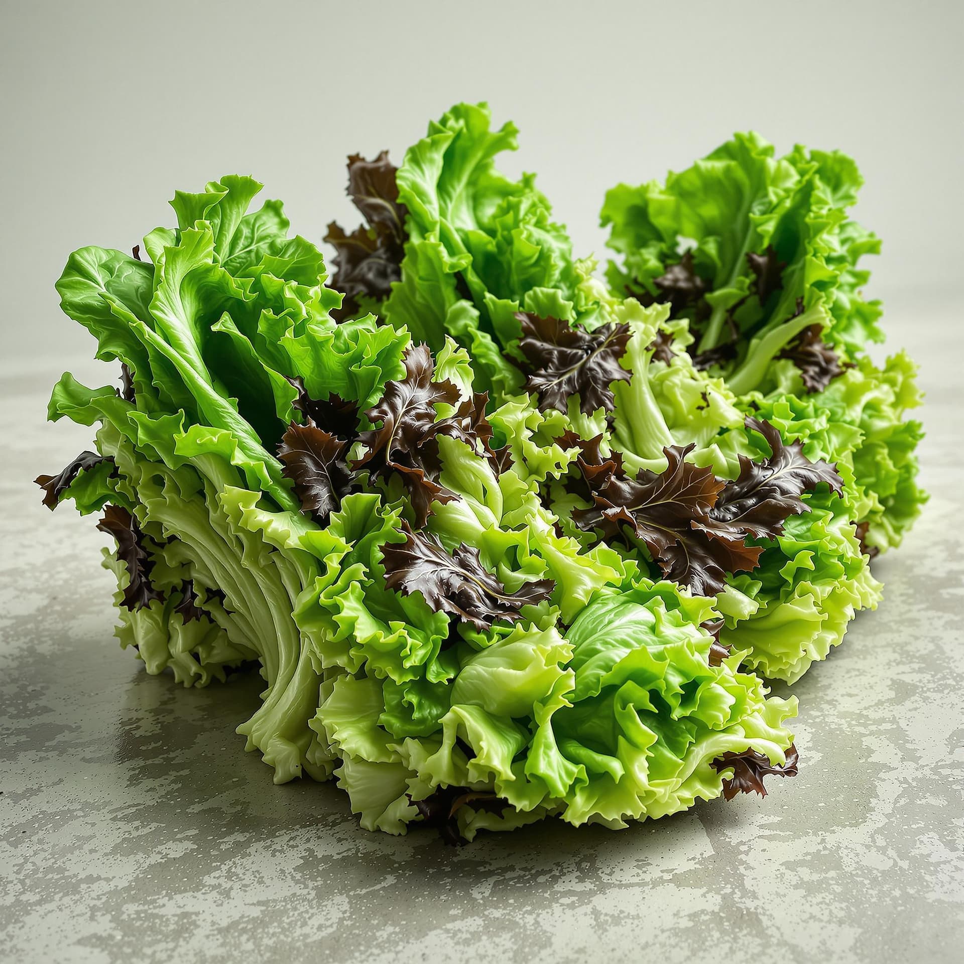 AI generated: a pair of surreal raw lettuce salad shoes made of splashy raw Lettuce structure (Spinach) raw green ...