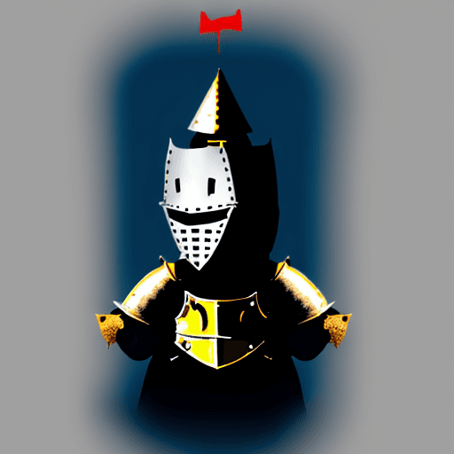 AI generated: a funny looking knight, hd , colored, funny 