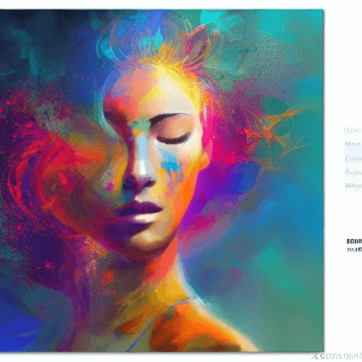 AI generated: Create a highly detailed painting depicting a woman in meditation. Surround her with a vibrant unive...