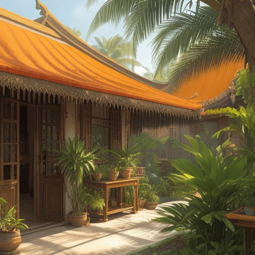 AI generated: Creat this image becom Indochine house, sunny, clearly artmostphere