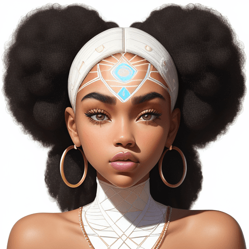 AI generated: portrait photography of Madison Beer as | young beautiful afro american woman | perfect symmetrical ...