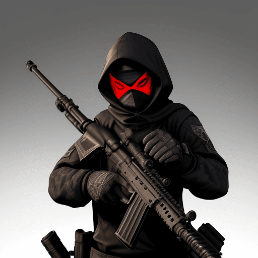 AI generated: A dark fantasy vector sketch shot of a Counter-Strike: Global Offensive (CS:GO) sniper with a hood a...