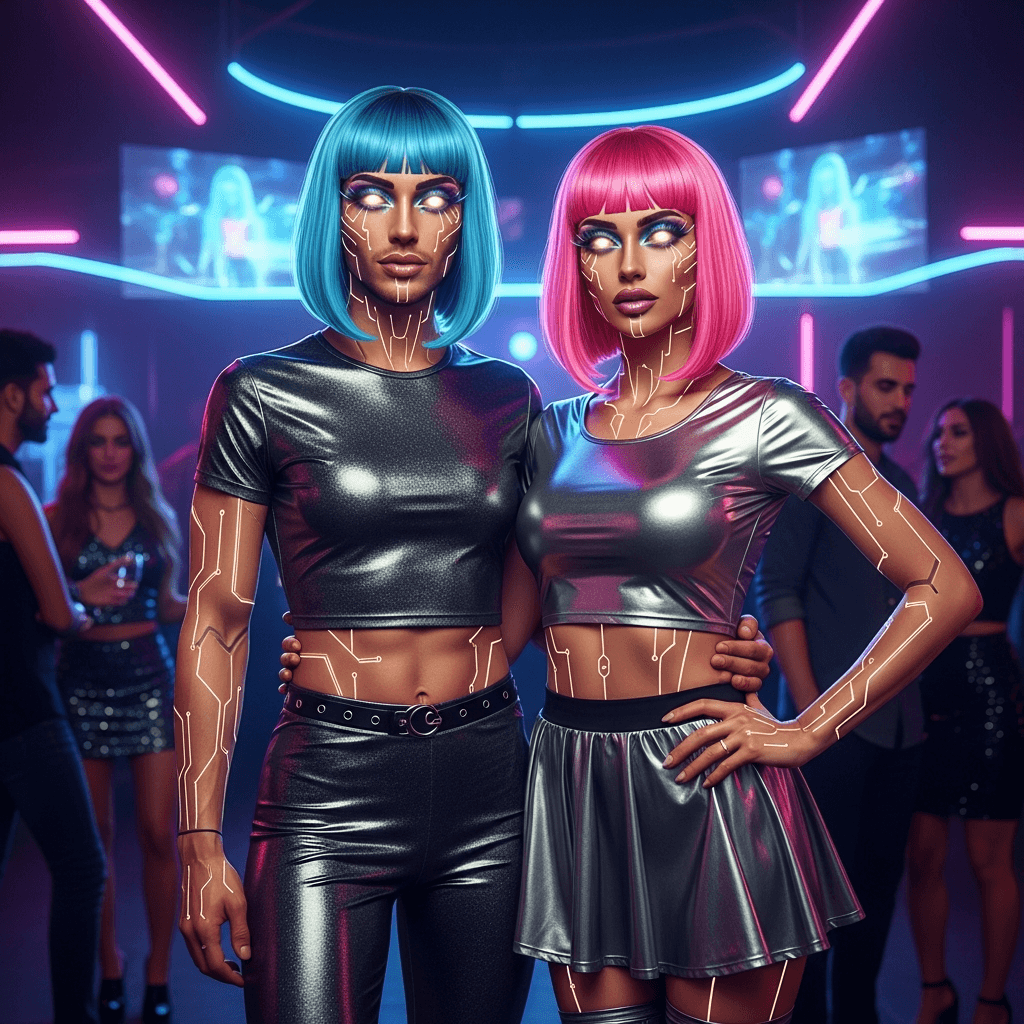 AI generated: A Caucasian married couple volunteered to be transformed into mind controlled male to female permane...